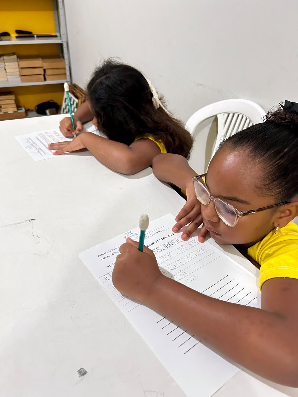 Atividade de escrita e aprendizagem